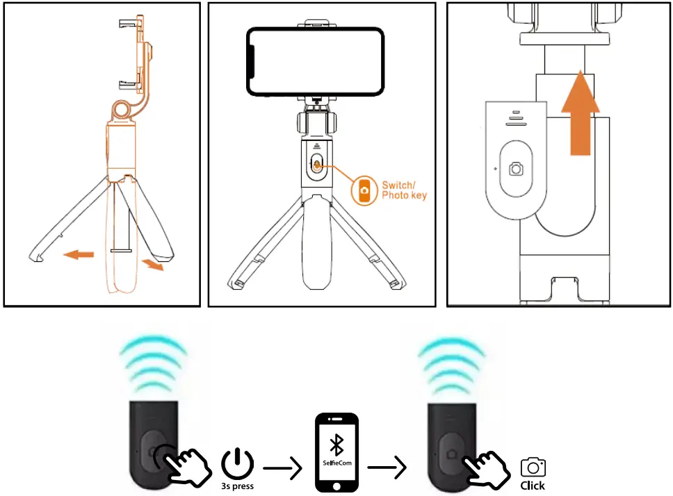 media-tech MT5542 2 In 1 Selfie Tripod - Figure