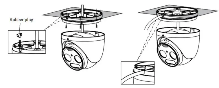 GeoVision Inc TMEB-QG-A GV-IP Thermal Camera User Guide - Secure the mounting base to the ceiling or wall with the screws provided