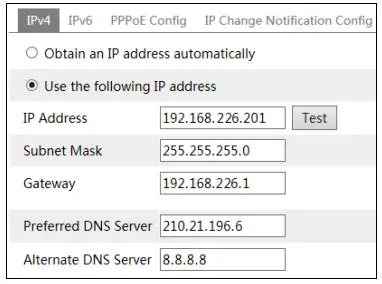 GeoVision Inc TMEB-QG-A GV-IP Thermal Camera User Guide - Select Use the following IP address
