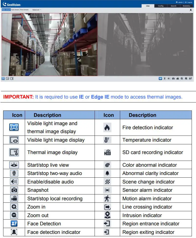 GeoVision Inc TMEB-QG-A GV-IP Thermal Camera User Guide - The Web Interface