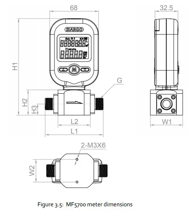 Siargo Ltd MF5700 Gas Mass Flow Meter User Manual - Figure 3.5