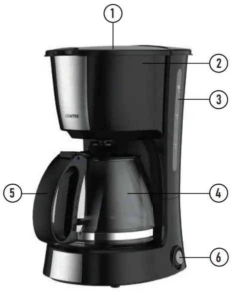 CENTEK CT 1149 Coffee Maker - Description