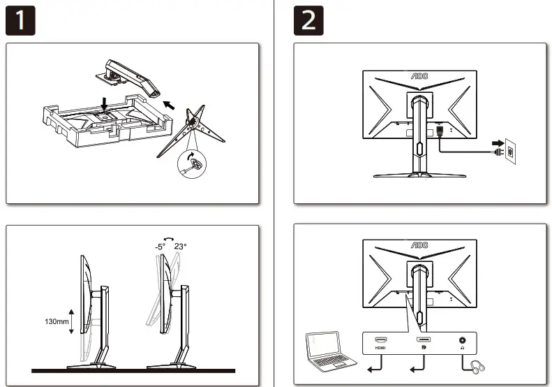 AOC Q24G2ABK Gaming Monitor - overview 2