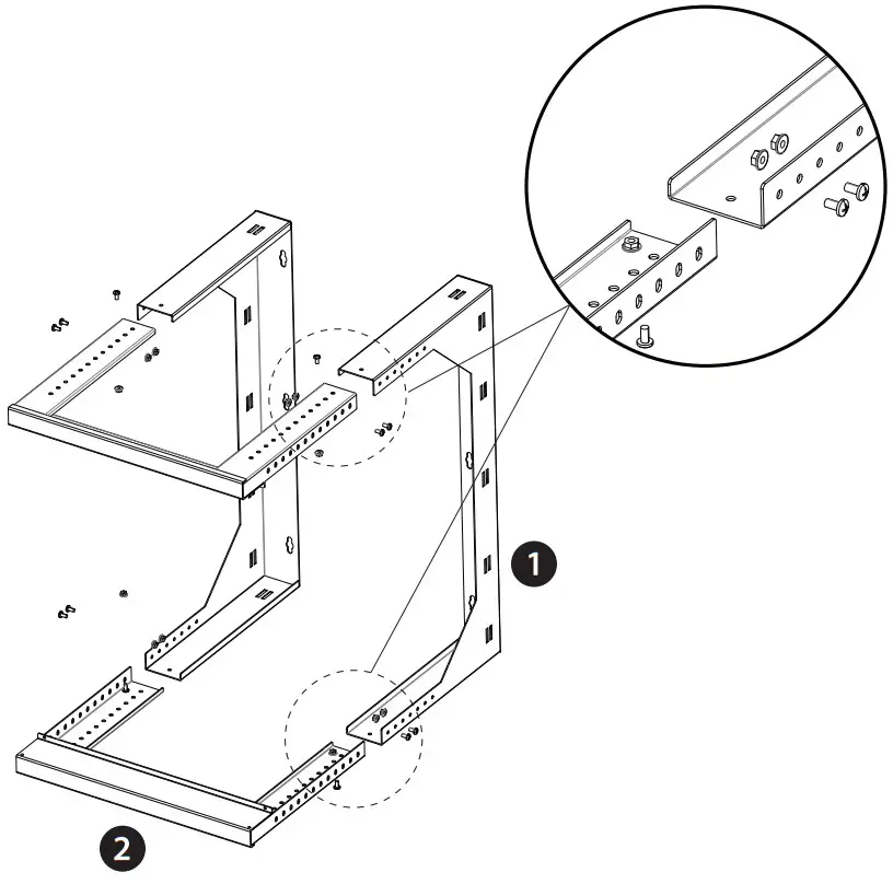 rocstor Y10E028 SolidRack Wall Mount Rack 2 Post Open Frame Adjustable Depth - fig 5