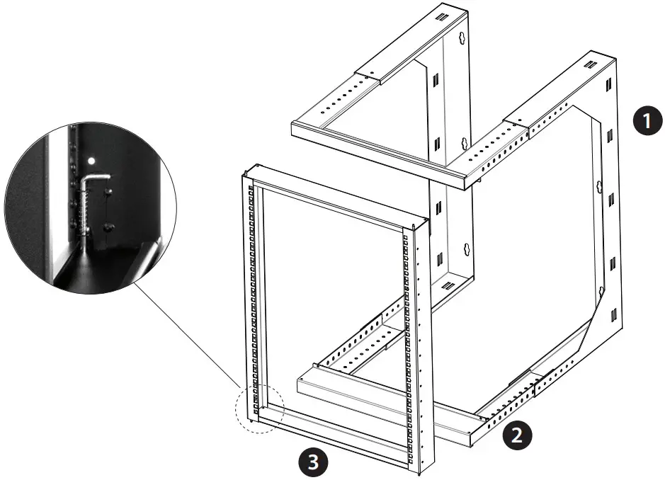 rocstor Y10E028 SolidRack Wall Mount Rack 2 Post Open Frame Adjustable Depth - fig 6