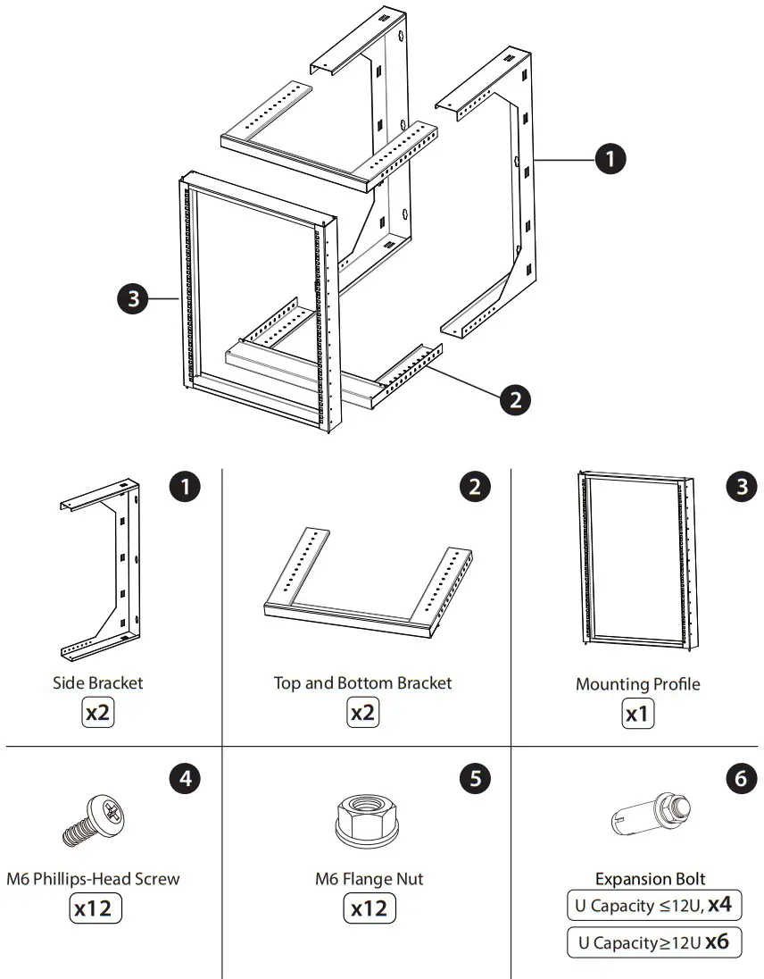 rocstor Y10E028 SolidRack Wall Mount Rack 2 Post Open Frame Adjustable Depth - fig