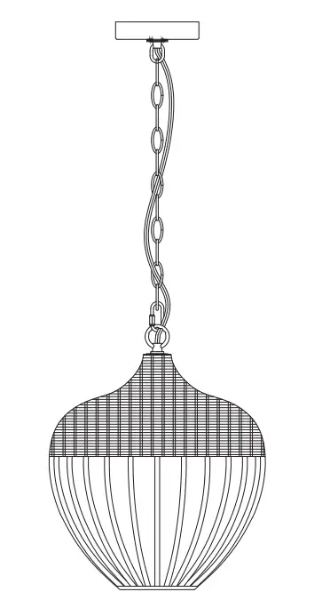 True Fine TD90026C Acorn 12.8 in. 1-Light Black Bohemian Island Pendant