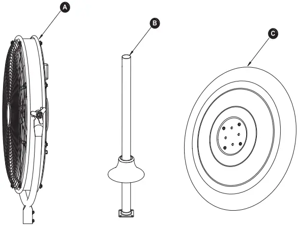 UTILITECH 20IN SFSDE-500B-A Outdoor Pedestal Fan A1