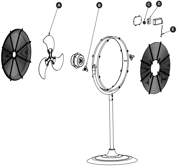 UTILITECH 20IN SFSDE-500B-A Outdoor Pedestal Fan A6
