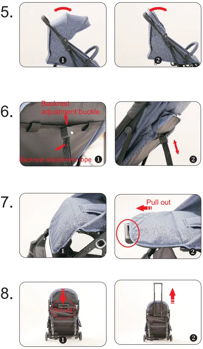 coccolle Alla One Hand Fold Baby Stroller - Assembly 2