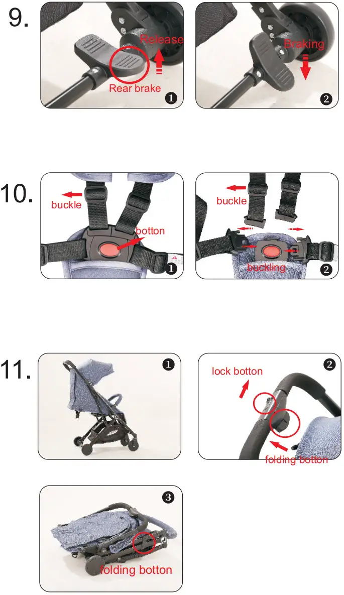 coccolle Alla One Hand Fold Baby Stroller - Assembly 3