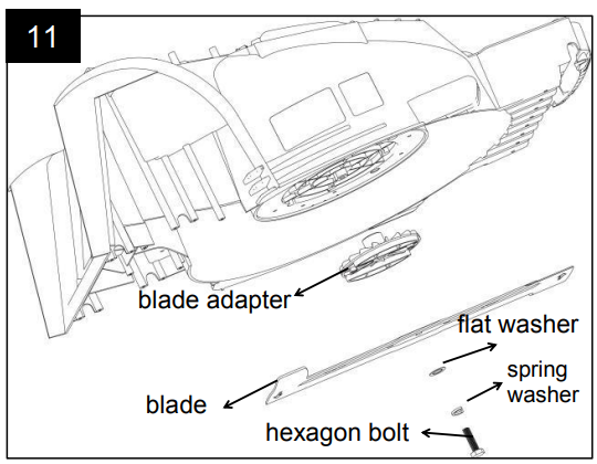 HENX A40GC14B01 40 Volt Cordless Lawn Mower - INSTALLING THE BLADE