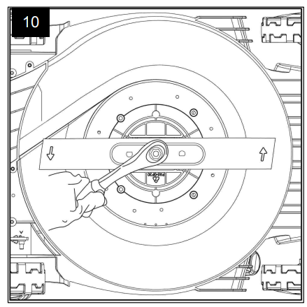 HENX A40GC14B01 40 Volt Cordless Lawn Mower - REMOVING THE BLADE