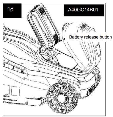 HENX A40GC14B01 40 Volt Cordless Lawn Mower - START BUTTON