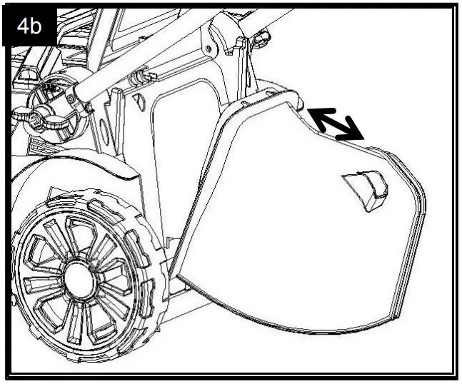 HENX A40GC14B01 40 Volt Cordless Lawn Mower - firmly against