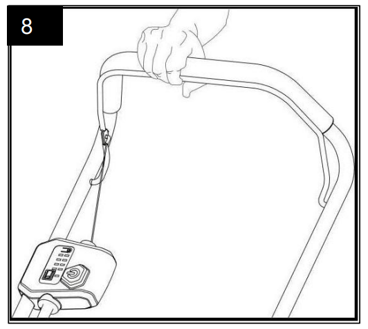 HENX A40GC14B01 40 Volt Cordless Lawn Mower - switch upward