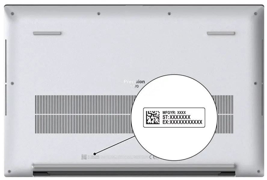 DELL Precision 5770 Workstation Laptop - Service Tag