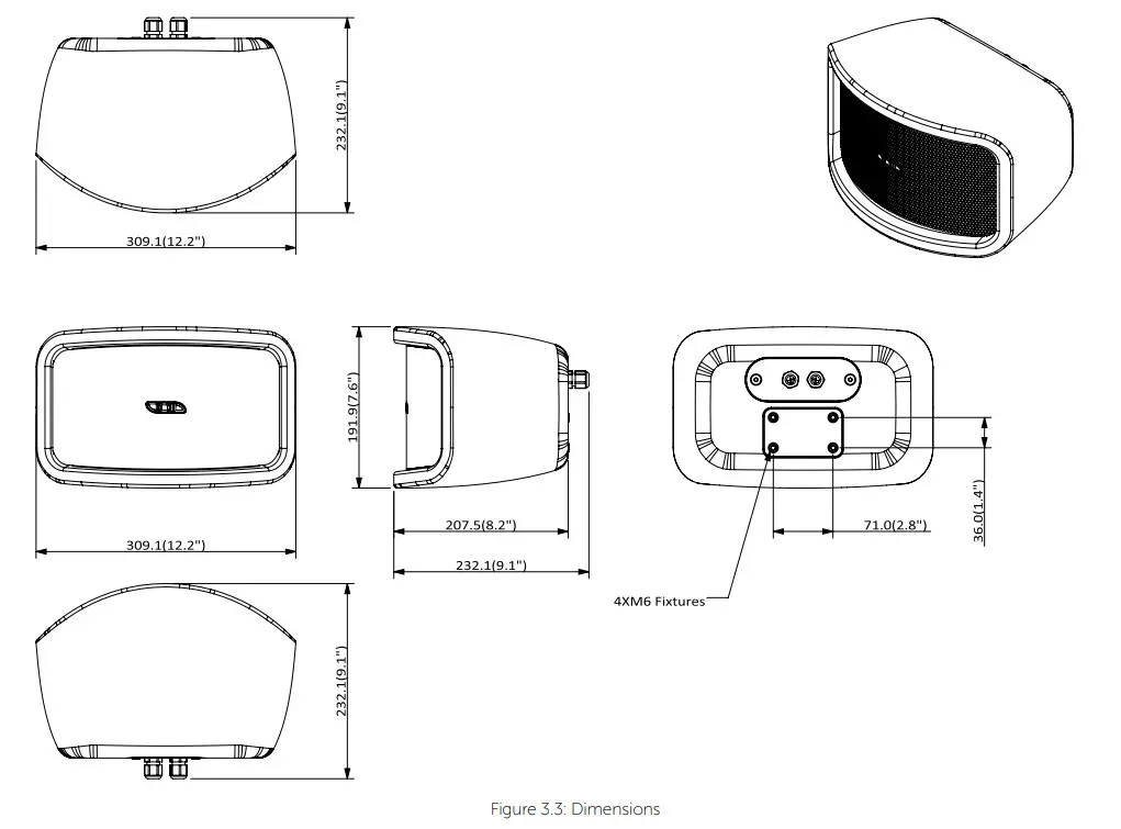 VOID Cyclone 55 Speaker - dimensions