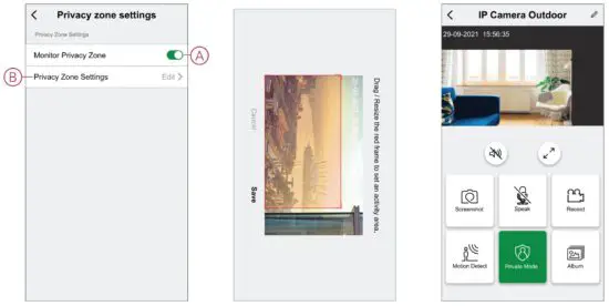 FIG 19 Setting privacy zone