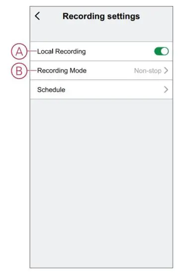 FIG 21 Recording settings