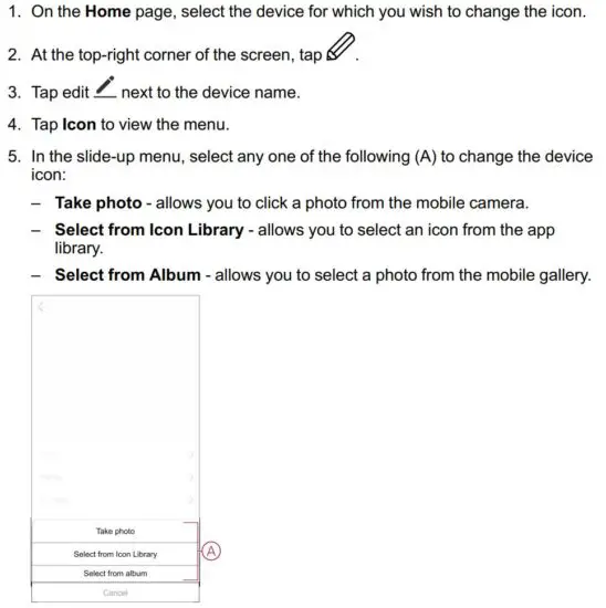 FIG 4 Changing the device icon