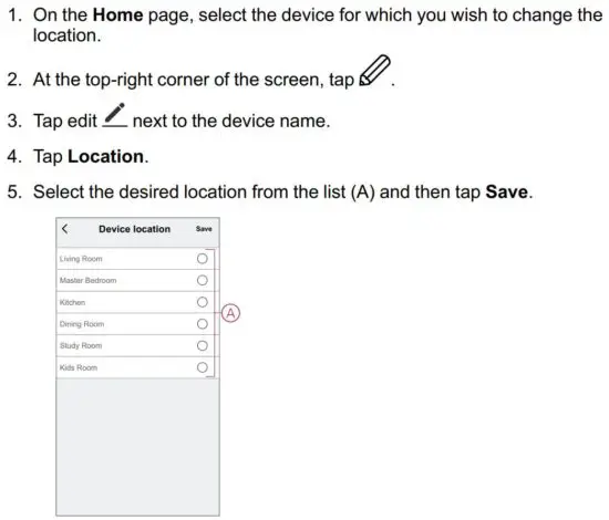 FIG 7 Changing the device location