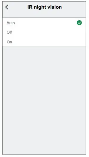 FIG 9 Configuring IR night vision