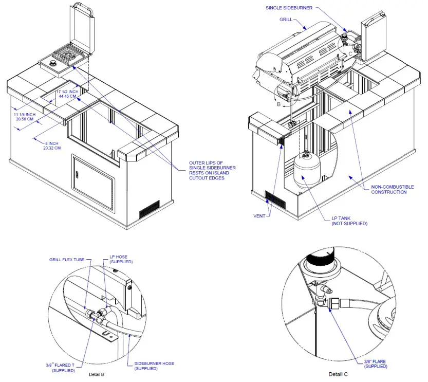 BULL 60008 60009 60008CE 60009CE Drop In Single Side Burner - fig 6
