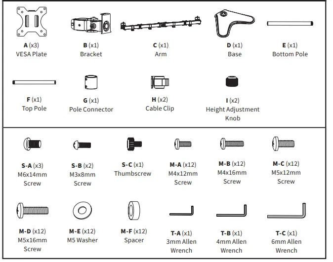 V I V O-STAND-V003E-Triple-Monitor-Desk-Stand-FIG-2