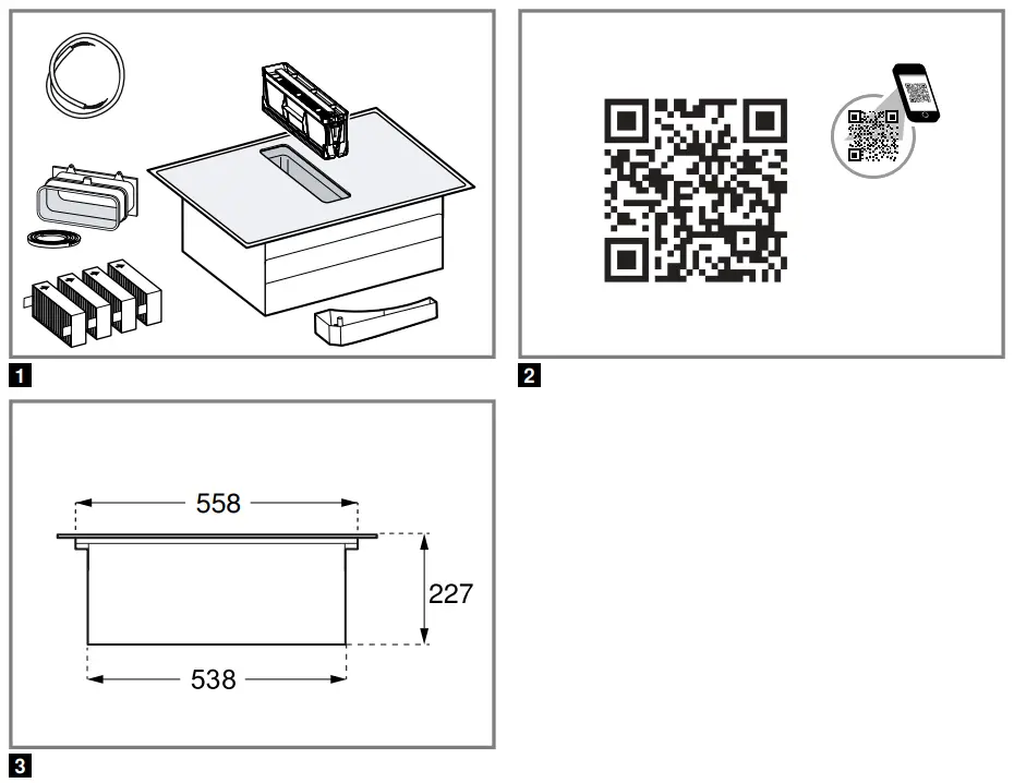SIEMENS EH611BE15E Induction Hob with Cooker Hood - fig 1