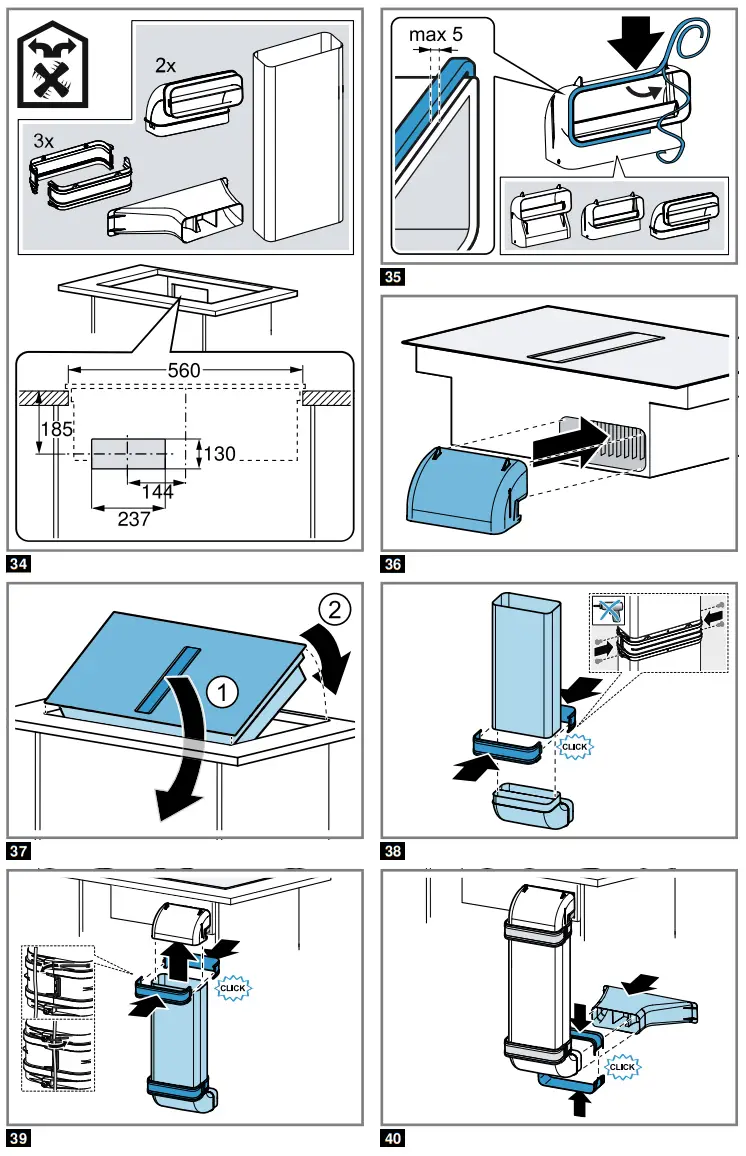 SIEMENS EH611BE15E Induction Hob with Cooker Hood - fig 7