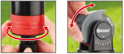 EDEN 94152EDAMZ Multi Pattern Sprinkler Plus Misting System - Distance Adjustment