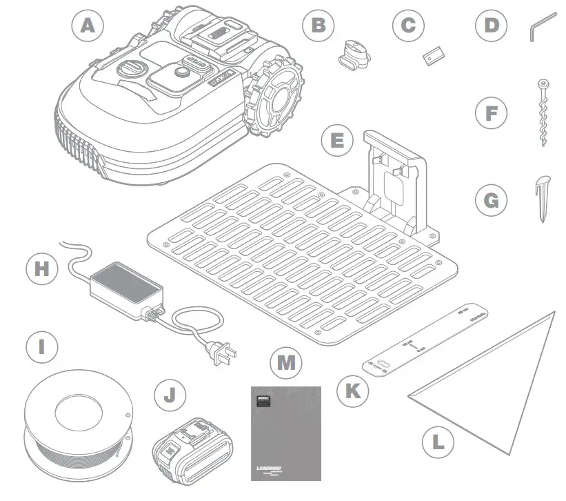 WORX WR149E 700m2 Landroid Automatic Robot Lawn Mower and Starter Kit - THE BOX