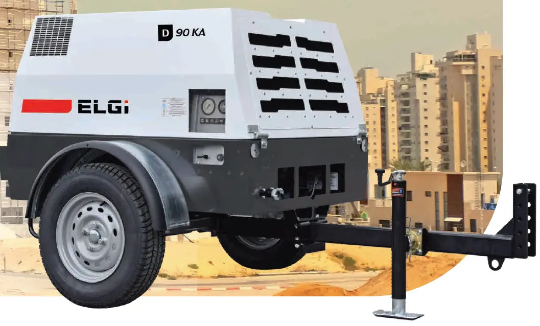 ELGi D90KA Trailer Mounted Diesel Rotary Screw Air Compressor