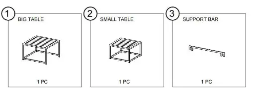 SUNVIVI DKX210WT 2 Piece Table - fig 6