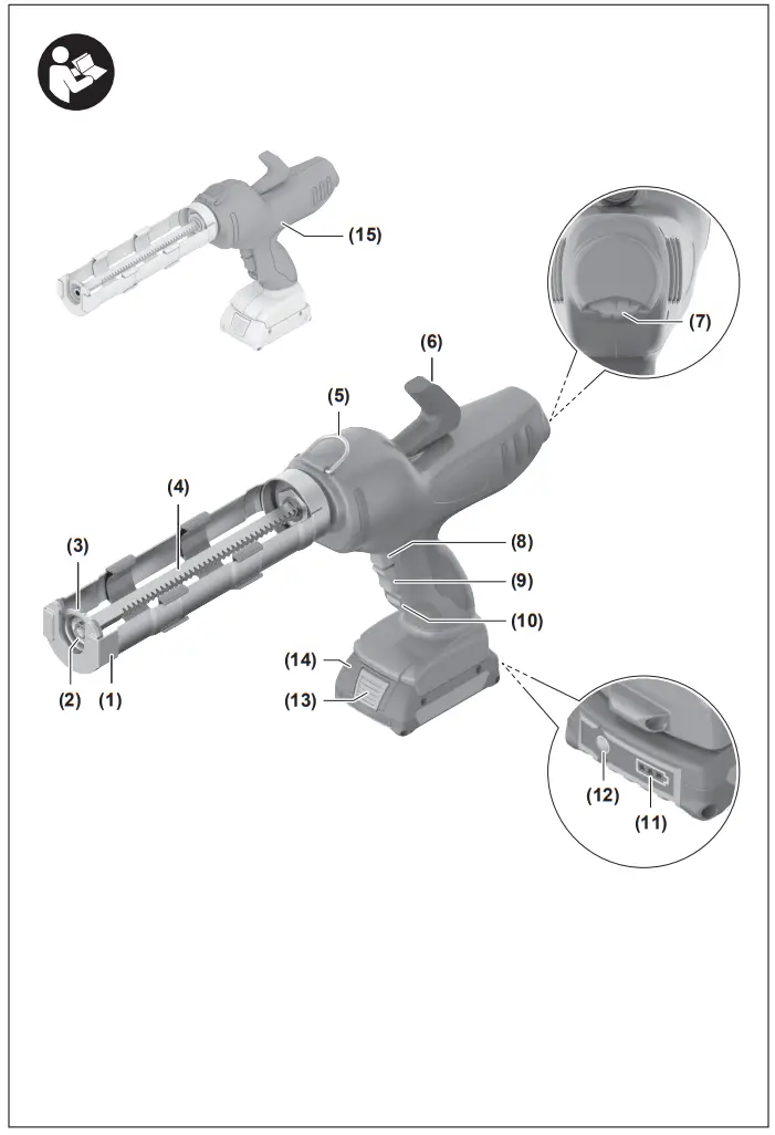 BOSCH GCG 18V 310 Professional Cordless Caulk Gun - fig
