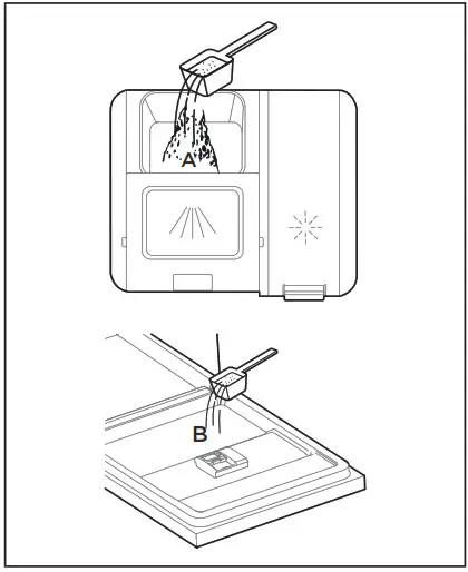 Midea MDW 14D8 OD Built In Dishwasher - Filling The Detergent Dispenser 2