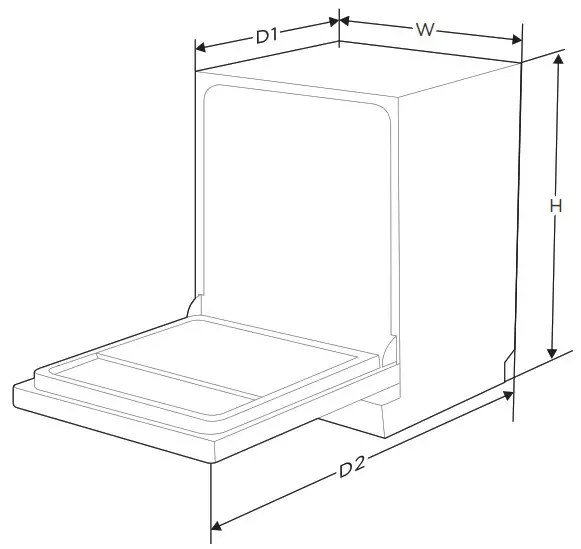 Midea MDW 14D8 OD Built In Dishwasher - SPECIFICATIONS