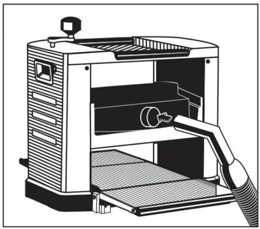 VEVOR M1B LS 3305 Thicknesser - connected to a vacuum cleaner