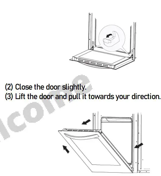 Balculina EHC-360E H Built In Oven and Hob User Manual - How to remove the oven door