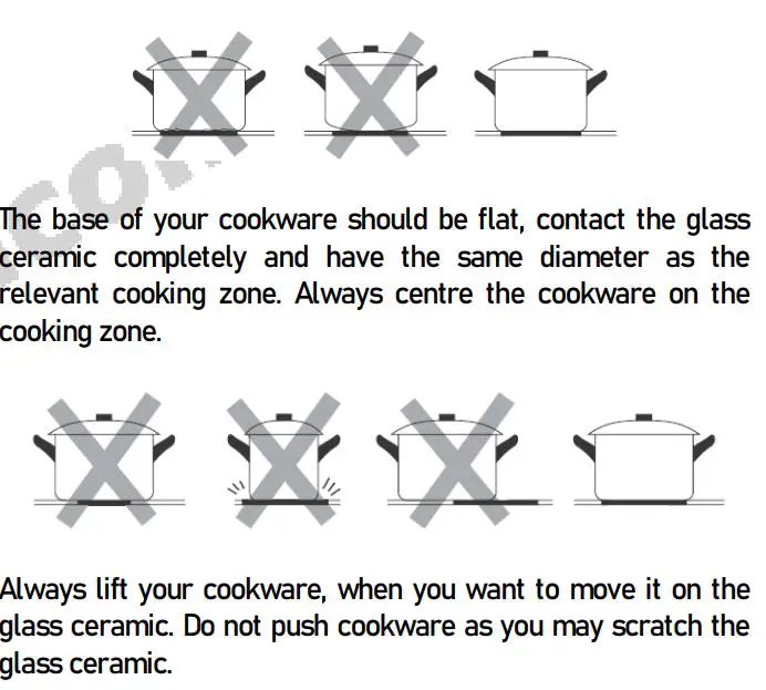 Balculina EHC-360E H Built In Oven and Hob User Manual - Suitable cookware