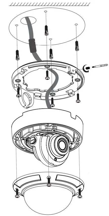 i3 INTERNATIONAL M71 5MP H.265 Edge Ai Dome Camera User Manual - SURFACE INSTALLATION