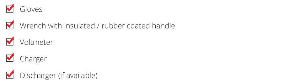 FULLRIVER BATTERY DC Series Premium Deep Cycle AGM Batteries - EQUIPMENT CHECKLIST