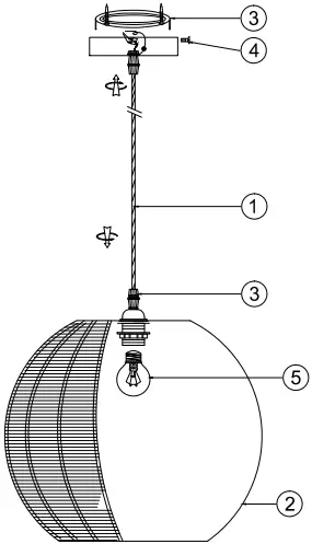 ELE Light and Decor ELEGL0014D33 1-Light Woven Globe Beige Pendant A1