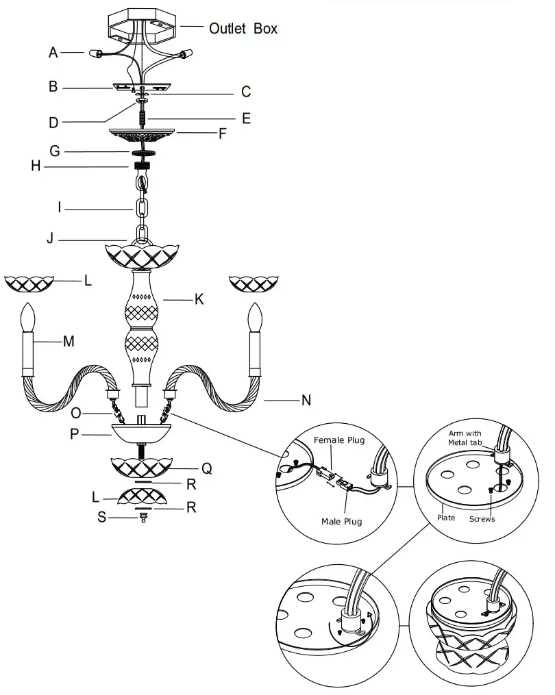 CRYSTORAMA 5085-PB-CL-MWP Traditional Crystal 5 Light Clear Crystal Chandelier - Outlet