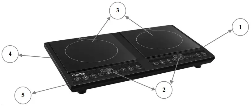 marta MT HP4227A Electric Induction Cooker - Produc Overview 1