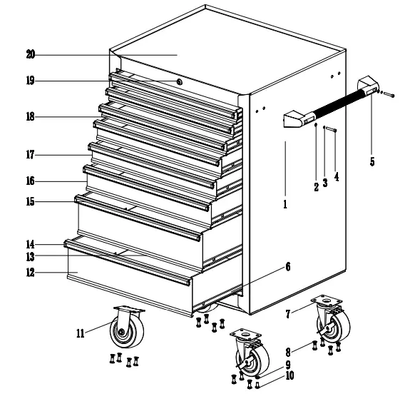 U-S-GENERAL-56235-UPC-Single-Bank-Roller-Cabinet-fig-4