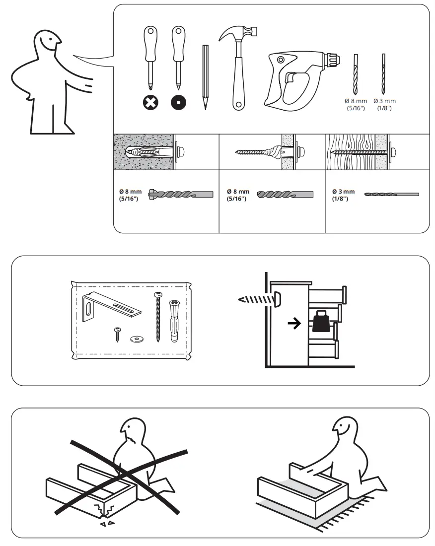 IKEA MALM 3 Drawer Chest White - fig 1