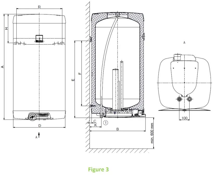 DRAZICE OKCE 50 Tank Type Water Heater - DIMENSIONS 1