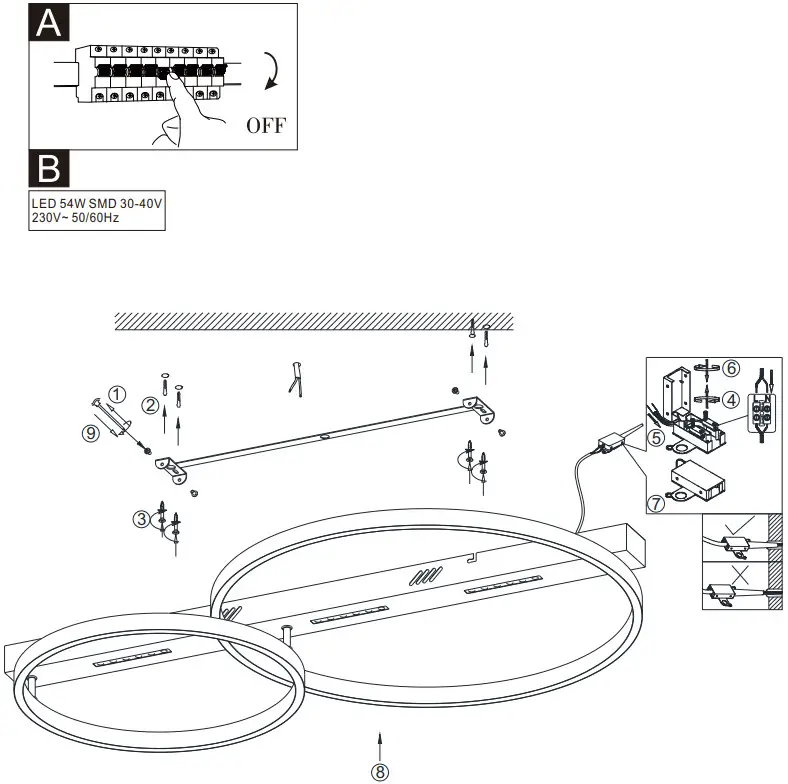 GLOBO LIGHTING 48461 54R Modern Ceiling Lamp - FIGURE 1